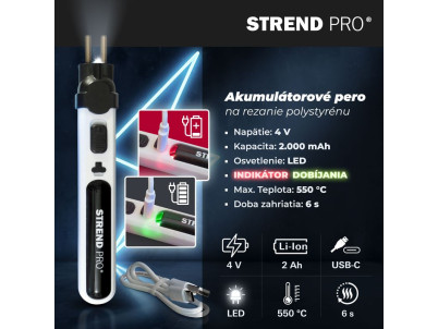 Pero Strend Pro, rezač na polystyrén, 2000mAh, USB nabíjanie, s príslušenstvom