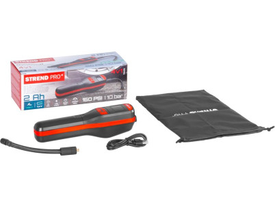 Kompresor Strend Pro K25, ručný, 150 psi, 10 bar, LED svetlo, akumulátorová pumpička