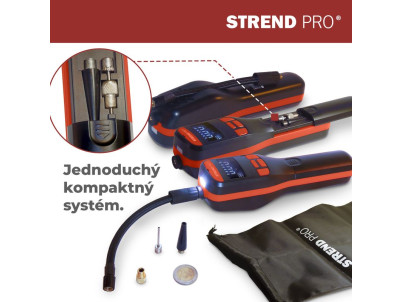 Kompresor Strend Pro K25, ručný, 150 psi, 10 bar, LED svetlo, akumulátorová pumpička