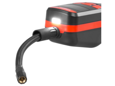 Kompresor Strend Pro K25, ručný, 150 psi, 10 bar, LED svetlo, akumulátorová pumpička