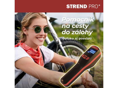 Kompresor Strend Pro K25, ručný, 150 psi, 10 bar, LED svetlo, akumulátorová pumpička