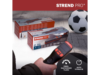 Kompresor Strend Pro K25, ručný, 150 psi, 10 bar, LED svetlo, akumulátorová pumpička