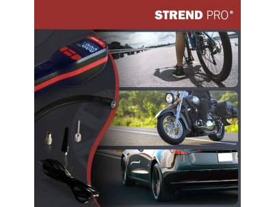 Kompresor Strend Pro K25, ručný, 150 psi, 10 bar, LED svetlo, akumulátorová pumpička