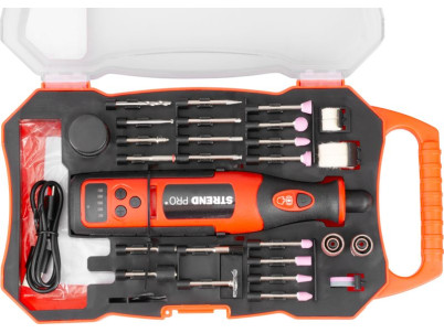 Brúska Strend Pro, mini, priama, vŕtanie a brúsenie, 8 V, 1500 mAh, s príslušenstvom