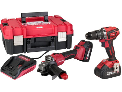 Set Worcraft XCUBE001 ShareSYS Toolbox, skrutkovač CHD-S20LiBA + uhlová brúska CAG-S20LiBS-125 mm, bezuhlíkové, 2x 4.0 Ah akumul