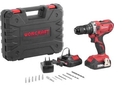 Skrutkovač Worcraft CHD-S20LiWB ShareSYS, 20V, 2x Li-ion 2.0 Ah, bezuhlíkový, SET v kufri Skrutkovač Worcraft CHD-S20LiWB ShareSYS, 20V, 2x Li-ion 2.0 Ah, bezuhlíkový, SET v kufri