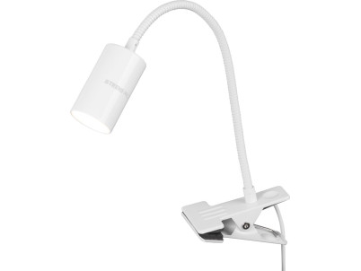 Lampa Strend Pro, stolná, s klipsou na uchytenie, Alu, biela, USB, 41 cm