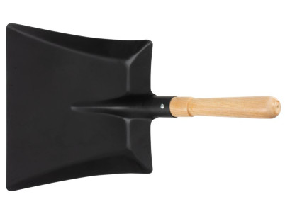 Lopatka na smetie S532, čierna, s drevenou rúčkou Lopatka na smetie S532, čierna, s drevenou rúčkou