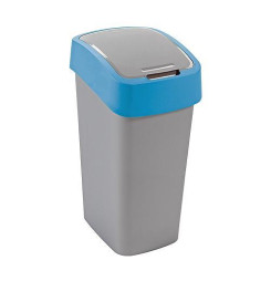 Kôš Curver® FLIP BIN 9 lit., šedostrieborný/modrý, na odpad