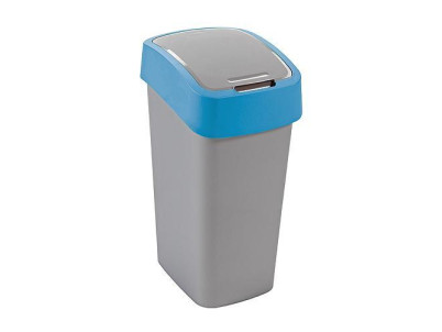 Kôš Curver® FLIP BIN 9 lit., šedostrieborný/modrý, na odpad