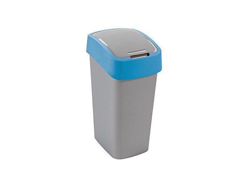 Kôš Curver® FLIP BIN 9 lit., šedostrieborný/modrý, na odpad