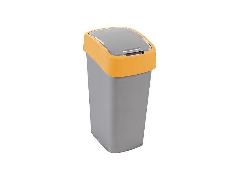 Kôš Curver® FLIP BIN 25 lit., šedostrieborný/žltý, na odpad