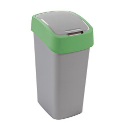Kôš Curver® FLIP BIN 45 lit., šedostrieborný/zelený, na odpad