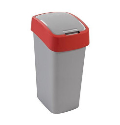 Kôš Curver® FLIP BIN 45 lit., šedostrieborný/červený, na odpad