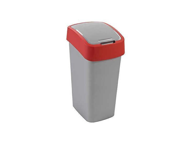 Kôš Curver® FLIP BIN 45 lit., šedostrieborný/červený, na odpad