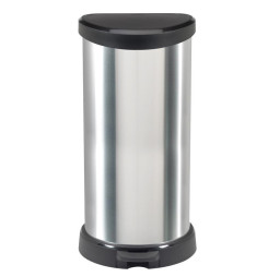 Kôš Curver® DECO BIN 40 lit., strieborný/čierny, na odpad, s pedálom