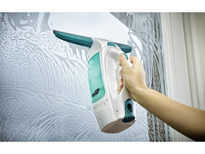 Čistič okien LEIFHEIT 51003 Window cleaner, s tyčou 43 cm, mop a vysávač na okná, akumulátorový