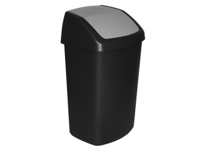 Kôš Curver® SWING BIN, 50 lit., 34x40.6x66.8 cm, čierny/sivý, na odpad Kôš Curver® SWING BIN, 50 lit., 34x40.6x66.8 cm, čierny/sivý, na odpad