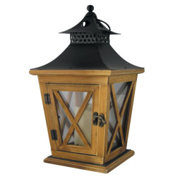 Lampáš MagicHome LW8680, 19x19x36 cm, LED, 3xAA, drevo