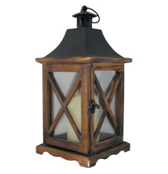 Lampáš MagicHome LW8834, 16x16x35 cm, LED, 3xAAA, drevo