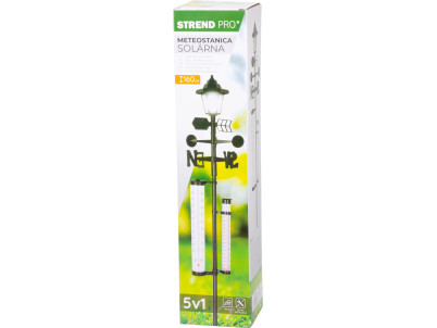 Meteostanica SWS29, 158 cm, záhradný zrážkomer, teplomer, solárna lampa, smer vetra