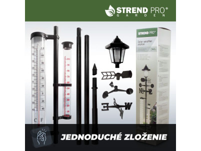 Meteostanica SWS29, 158 cm, záhradný zrážkomer, teplomer, solárna lampa, smer vetra