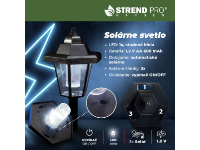 Meteostanica SWS29, 158 cm, záhradný zrážkomer, teplomer, solárna lampa, smer vetra