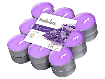 Sviečky Bolsius Tealight True Scents, čajové, vonné, levanduľa, bal. 18 ks