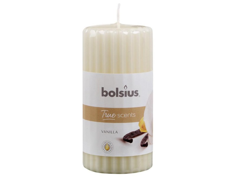 Sviečka Bolsius Pillar True Scents 120/60 mm, valcová, vonná, vanilka