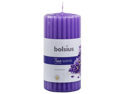 Sviečka Bolsius Pillar True Scents 120/60 mm, valcová, vonná, levanduľa Sviečka Bolsius Pillar True Scents 120/60 mm, valcová, vonná, levanduľa
