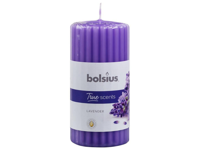 Sviečka Bolsius Pillar True Scents 120/60 mm, valcová, vonná, levanduľa Sviečka Bolsius Pillar True Scents 120/60 mm, valcová, vonná, levanduľa