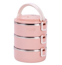 Obedár MagicHome LB933, 3 dielny, 3x 1500 ml, ružový, 20x15x6,2 cm