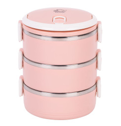 Obedár MagicHome LB933, 3 dielny, 3x 1500 ml, ružový, 20x15x6,2 cm