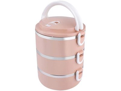 Obedár MagicHome LB933, 3 dielny, 3x 1500 ml, ružový, 20x15x6,2 cm Obedár MagicHome LB933, 3 dielny, 3x 1500 ml, ružový, 20x15x6,2 cm