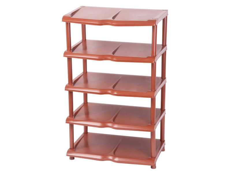 Regal Strend Pro, na topánky, 5 priečkový, hnedý, 48x30,5x86 cm