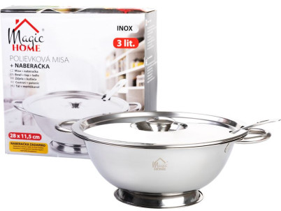 Misa MagicHome, polievková s naberačkou, 3000 ml, terina, nerez Misa MagicHome, polievková s naberačkou, 3000 ml, terina, nerez