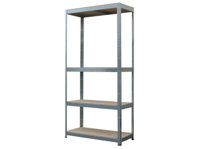 Regál Racks, kovový, MDF, 4 police, 750x300x1500 mm, max. 150 kg/polica