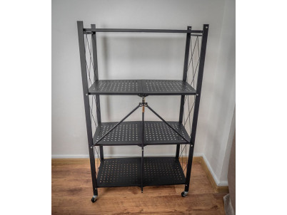 Regál Racks RAW4T, kovový, 4 police, 1270x720x340 mm, max. 50 kg/polica, prenosný, na kolieskach