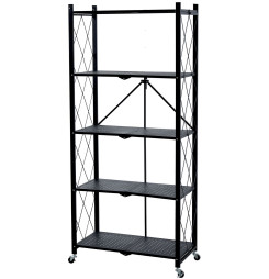 Regál Racks RAW5T, kovový, 5 police, 1630x720x340 mm, max. 50 kg/polica, prenosný, na kolieskach
