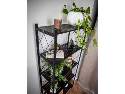 Regál Racks RAW5T, kovový, 5 police, 1630x720x340 mm, max. 50 kg/polica, prenosný, na kolieskach