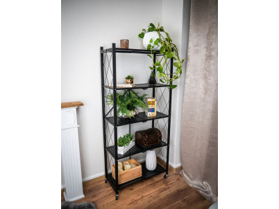 Regál Racks RAW5T, kovový, 5 police, 1630x720x340 mm, max. 50 kg/polica, prenosný, na kolieskach