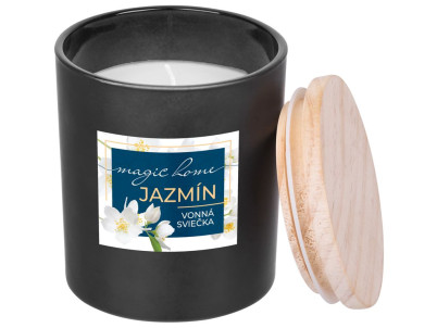 Sviečka MagicHome, 8x11,3 cm, matné sklo, vonná, jazmín, čierna Sviečka MagicHome, 8x11,3 cm, matné sklo, vonná, jazmín, čierna