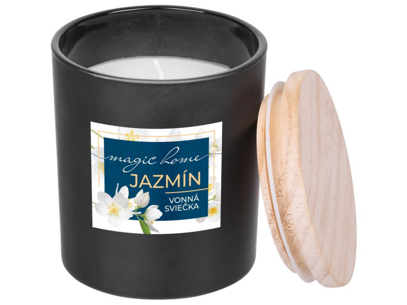 Sviečka MagicHome, 8x11,3 cm, matné sklo, vonná, jazmín, čierna Sviečka MagicHome, 8x11,3 cm, matné sklo, vonná, jazmín, čierna