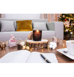 Sviečka MagicHome, 8x11,3 cm, matné sklo, vonná, jazmín, čierna