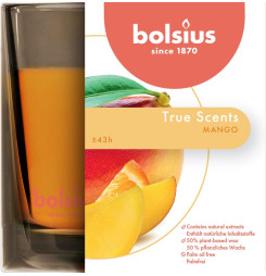 Sviečka Bolsius Jar True Scents 95/95 mm, vonná, mango, v skle