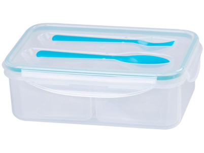 Obedár MagicHome, hranatý, s vidličkou a lyžicou, 2 priehradky, 1500 ml, 22x15,2x7,6 cm Obedár MagicHome, hranatý, s vidličkou a lyžicou, 2 priehradky, 1500 ml, 22x15,2x7,6 cm