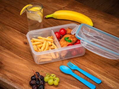 Obedár MagicHome, hranatý, s vidličkou a lyžicou, 2 priehradky, 1500 ml, 22x15,2x7,6 cm Obedár MagicHome, hranatý, s vidličkou a lyžicou, 2 priehradky, 1500 ml, 22x15,2x7,6 cm