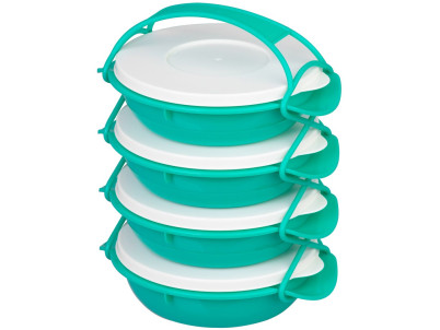 Obedár MagicHome, okrúhly, 4 dielny, farebný, 4x 1000 ml, 22,4x20,5x29,5 cm Obedár MagicHome, okrúhly, 4 dielny, farebný, 4x 1000 ml, 22,4x20,5x29,5 cm