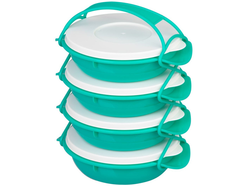 Obedár MagicHome, okrúhly, 4 dielny, farebný, 4x 1000 ml, 22,4x20,5x29,5 cm Obedár MagicHome, okrúhly, 4 dielny, farebný, 4x 1000 ml, 22,4x20,5x29,5 cm