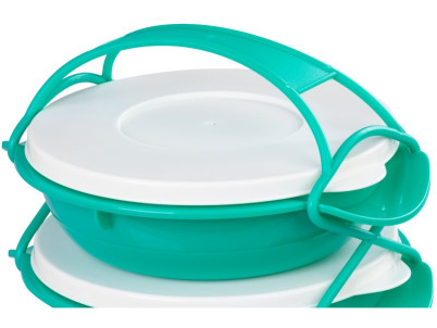 Obedár MagicHome, okrúhly, 4 dielny, farebný, 4x 1000 ml, 22,4x20,5x29,5 cm Obedár MagicHome, okrúhly, 4 dielny, farebný, 4x 1000 ml, 22,4x20,5x29,5 cm